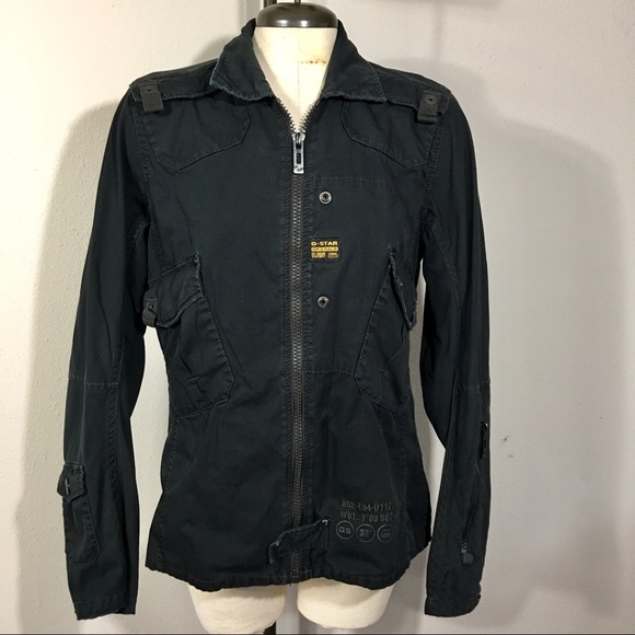 g star black denim jacket